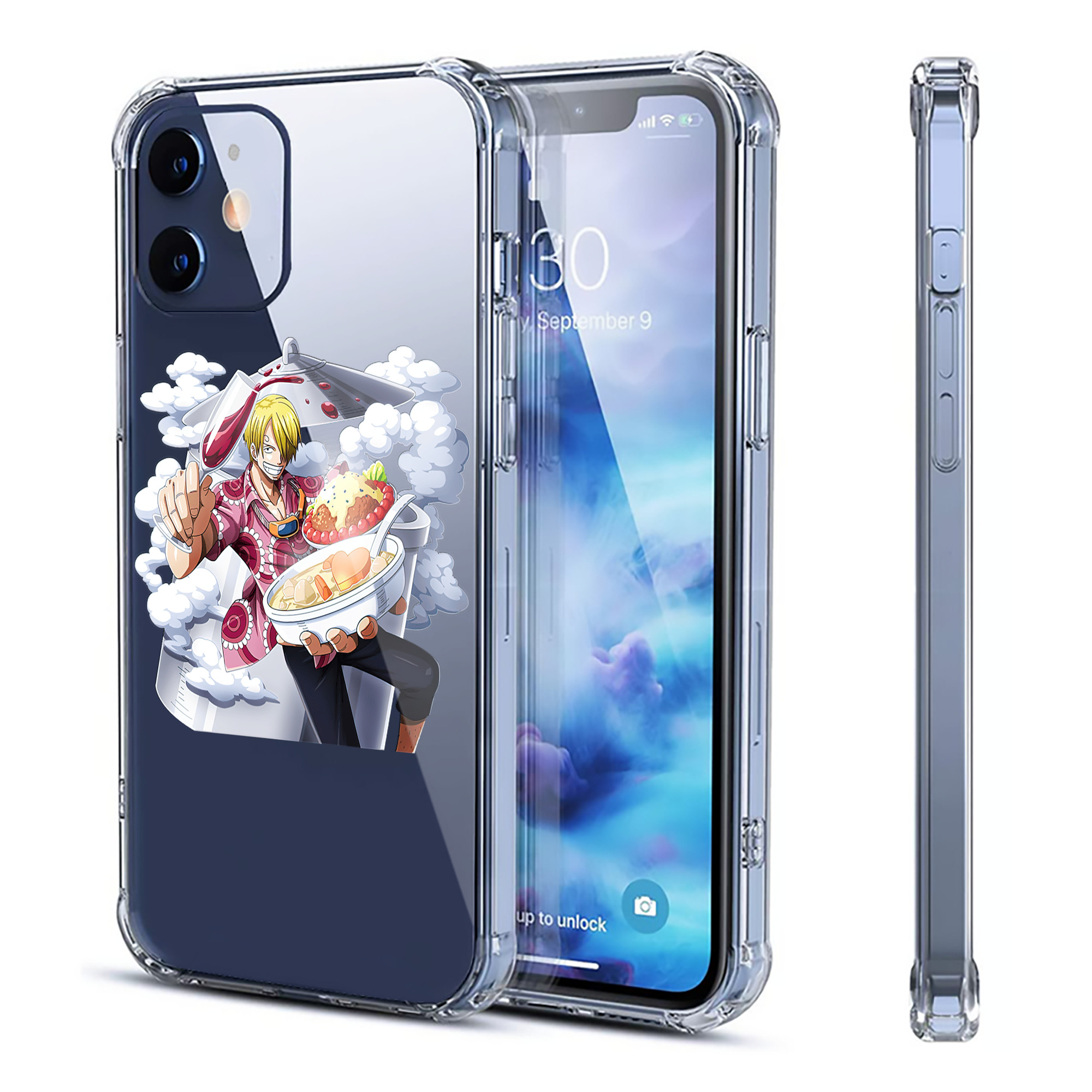 （画像用） ワンピース サンジ ONE PIECE Sanji 【iPhone 12シリーズ対応】透明スマホケース（クリアソフトケース）